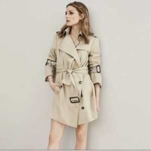 Banana Republic X Olivia Palermo Trench Coat Bell Sleeves Size Petite Small